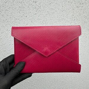 LOUIS VUITTON Kirigami Medium Pochette Insert Fuchsia Red Epi Leather Pouch Bag